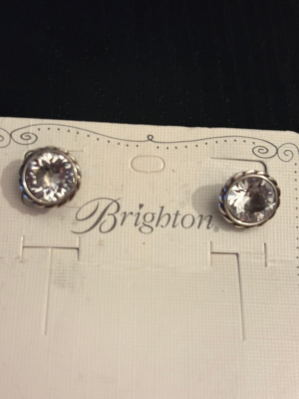 NWT Brighton Silver Crystal Stud Earrings Meridian